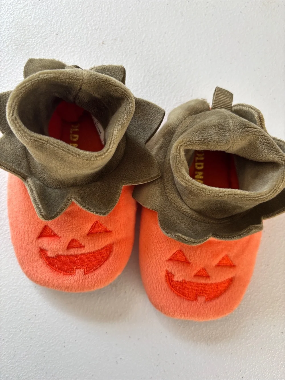 Old Navy Baby Pumpkin Romper with Booties 6-12M